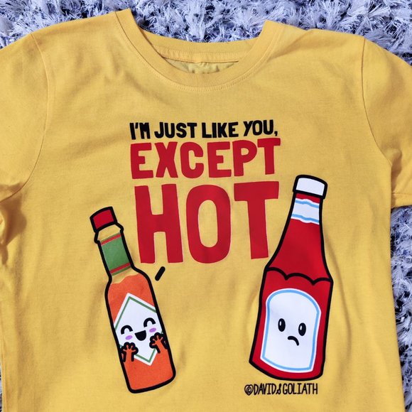 Cheeky Ketchup and Hot Sauce David & Goliath T-shirt - Picture 2 of 5